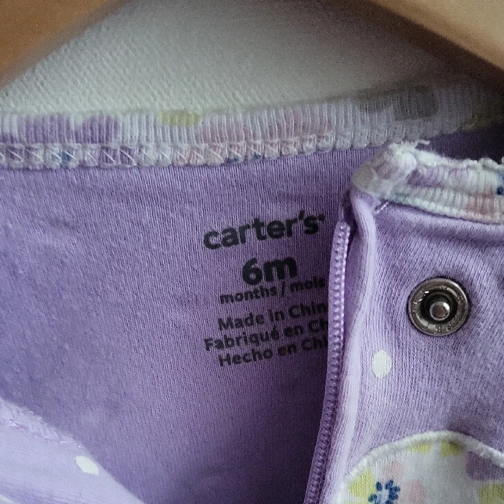 6m Carter's Lavender Baby Footie with Floral Accents